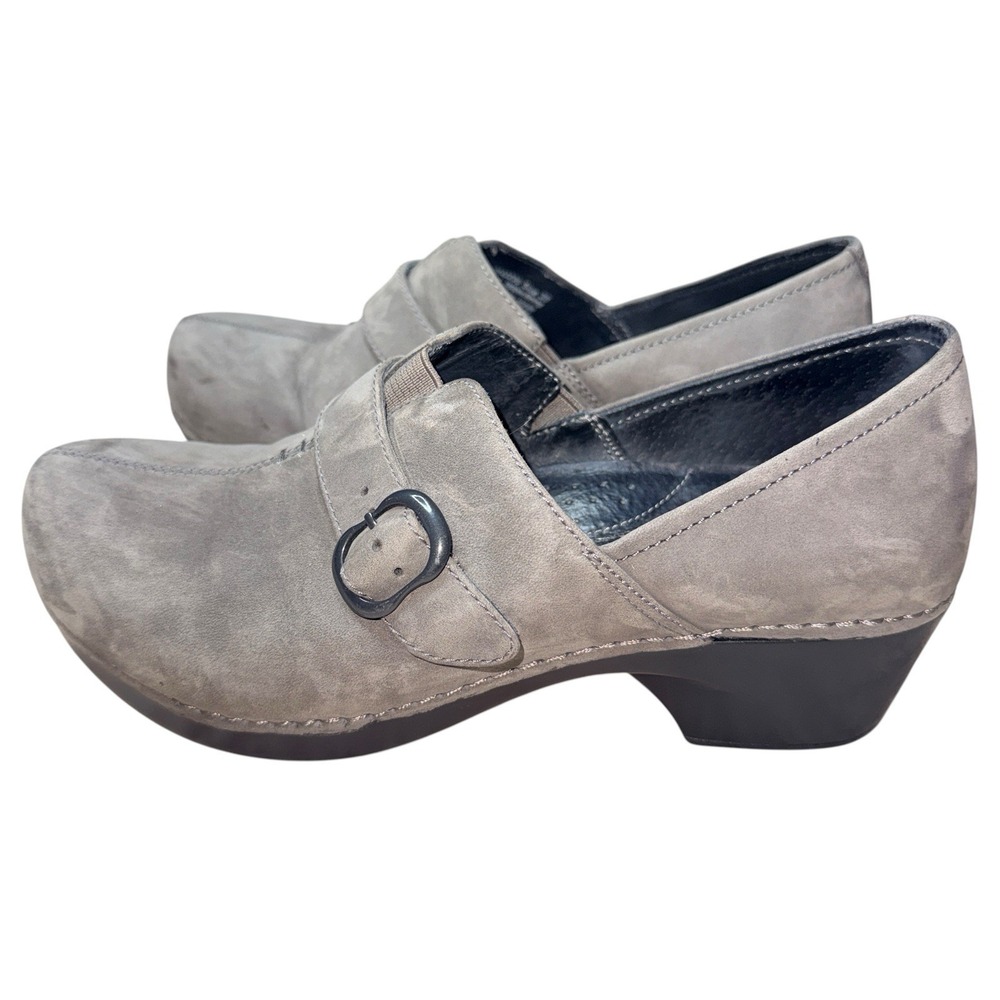 Dansko Tamara Nubuck Leather Clogs Mules Gray Women's 38 US 7.5/8